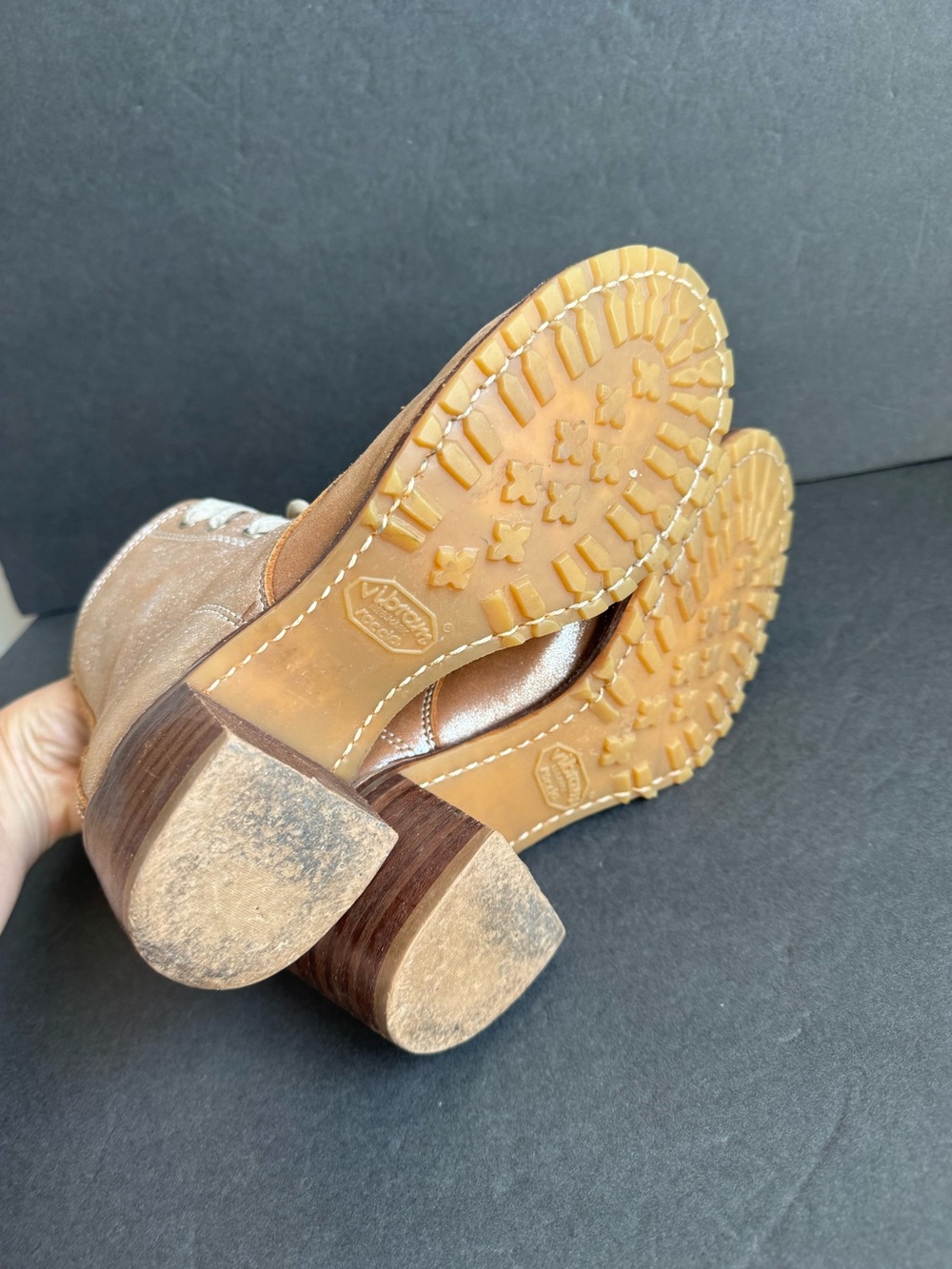 Frye Sabrina 6G Lace-up Boots Tan Metallic Fairycore Renfaire 7 - Picture 8 of 12